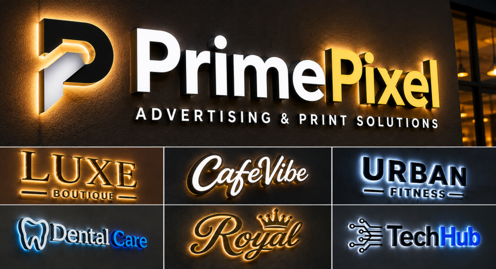 Signage letters with LED