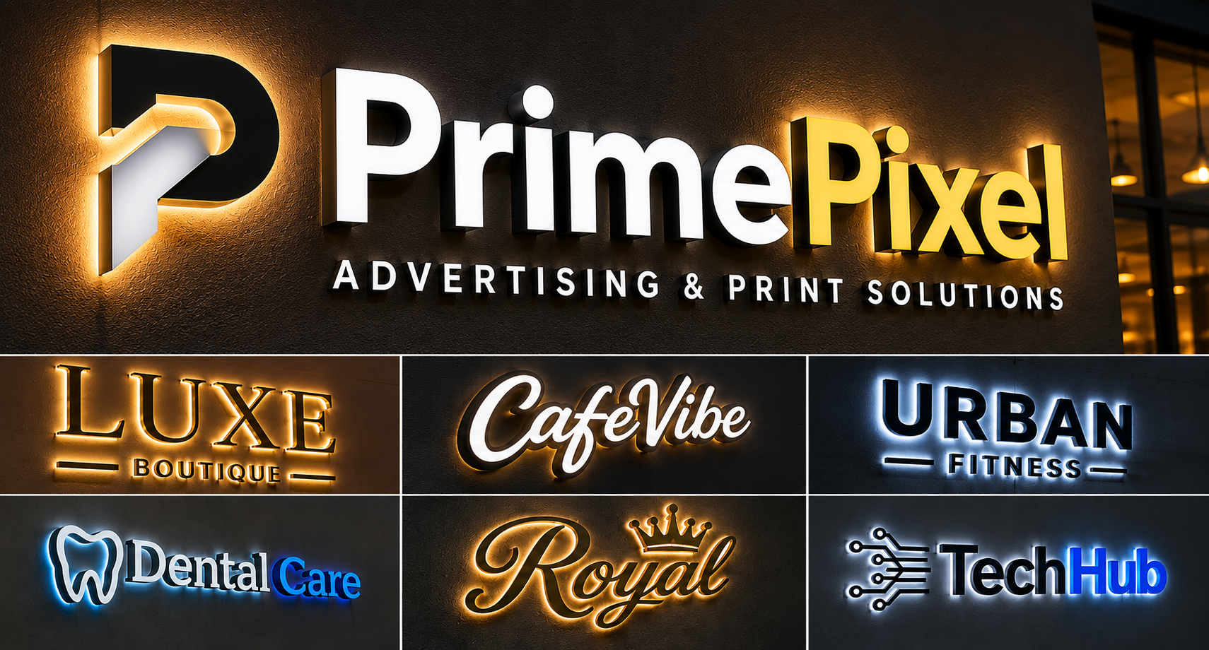 Signage letters with LED